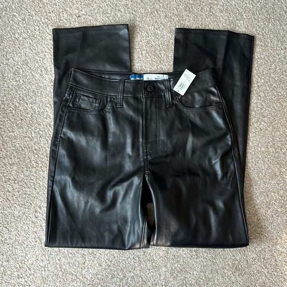 NWT! Black High-Waisted Faux-Leather Boot-Cut Ankle Pants for Women - Multiple💛 - Picture 9 of 10